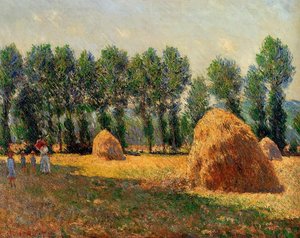 Haystacks At Giverny — Claude Monet, Impressionist Landscape