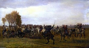 Horse Artillery, 1865. Going Into Battle: Skirmish Before Petersburg — William Trego