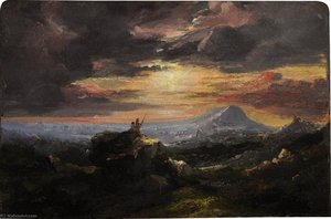 Mountainous Landscape at Sunset