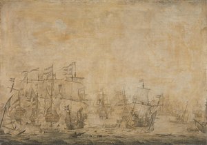 Battle between the Dutch and Swedish Fleets, in the Sound, 8 November 1658, Willem van de Velde (I) (attributed to), 1658 - 1693