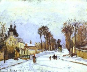 El Camino De Versalles En Louveciennes (también Conocido Como El Efecto De Nieve) — Camille Pissarro, Impressionist Landscape