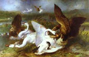 Swannery Invaded By Eagles — Sir Edwin Henry Landseer