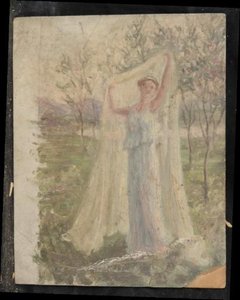 Femme Au Voile En Robe Blanche — Valentine Reyre