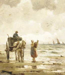 Gathering Driftwood On The Beach — Evert Pieters