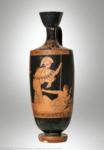 Lekythos With Theseus And Ariadne — Circle Of The Pan Painter