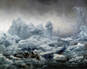 Vue de l’Océan Glacial, Pêche au Morse par des Groenlandais (View of the Glacial Ocean, Walrus Fishing in Greenland), 1841