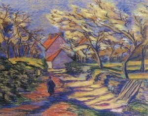 Village Street — Ferdinand Guillaumin, Impressionism