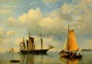 Ships At Sea — Hermanus Koekkoek (the Elder)