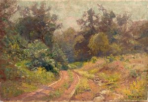 Into The Woods (mid Summer, The Road) — Theodore Clement Steele