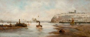 Cardiff Docks with Penarth Head