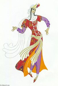 Lady In Waiting, Project For Sheherazade — Erté