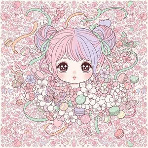 Ensueño efímero en tonos pastel: Una sinfonía singular de flores y dulzura