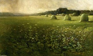 Landscape With Grain Stacks — Charles Ethan Porter