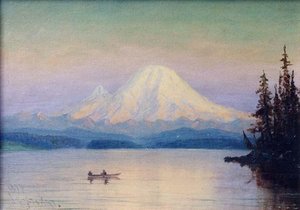 Mt. Rainier from Lake Washington, (painting)