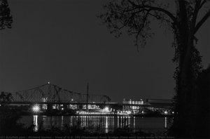 View of U.S. 190 Mississippi River bridge; from west bank levee in Port Allen