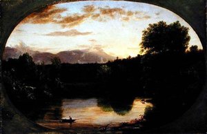 Sunset, View On Catskill Creek — Thomas Cole
