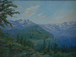 Kawaia Range, (painting) — Mary Agnes Yerkes, Impressionism
