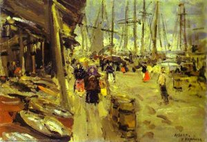 Pier In Arkhangelsk — Konstantin Alexeievitch Korovin