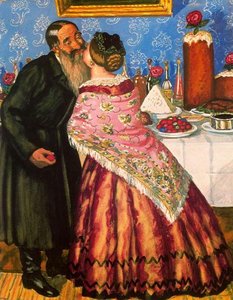 Easter Day. Kissing — Boris Mikhailovich Kustodiev