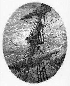 The Mariner Up The Mast During A Storm — Paul Gustave Doré