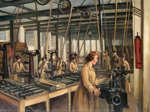 Armament School, Uxbridge Women's Royal Air Force at Work in Aerial Gun Testing Shop