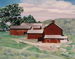 Connecticut Barns In Landscape — Charles Rettew Sheeler Junior