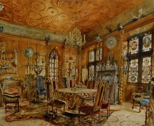 Interieur Of Castlein Renaissance Style — Rudolf Von Alt
