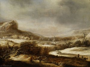 Winter landscape with figures