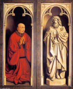 The Ghent Altarpiece: Donor And St John The Baptist — Jan Van Eyck, Early Netherlandish Painting
