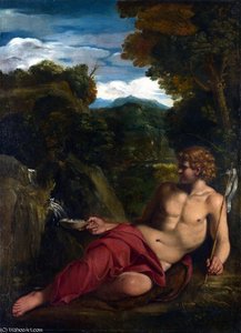 Saint John The Baptist Seated In The Wilderness — Annibale Carracci