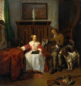 The Hunter's Present — Gabriel Metsu