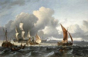 The Merchant Shipping Anchorage Off Texel Island With Oude Schild In The Distance — Ludolf Backhuysen I