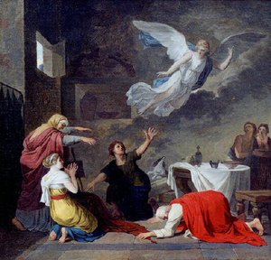 L'ange Raphaël Disparaissant Au Milieu De La Famille De Tobie — Joseph Benoit Suvée