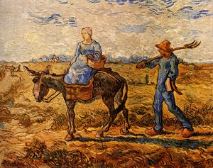 Morning Peasant Couple Going To Work — Vincent Willem Van Gogh, Post-impressionism