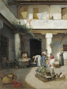 Washing In The Courtyard — Manuel Ussel De Guimbarda Y Malibrán