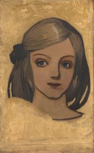 Head Of A Girl Against Gold Background — Józef Mehoffer