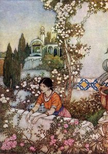 The Rubaiyat. Blowing Rose — Edmund Dulac