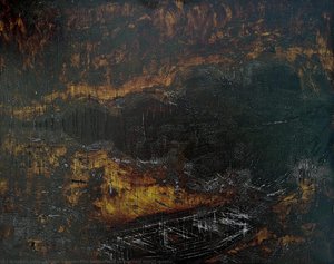 "The battlefield or burned motif"