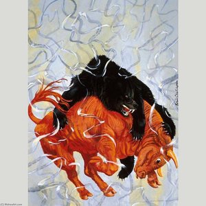 Wall Street Bear Vs. Bull — Boris Chaliapin
