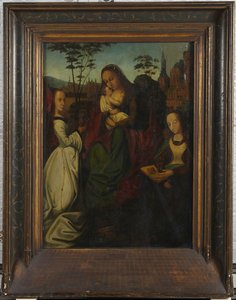 Madonna And Child, With Two Saints — Master Of Frankfurt