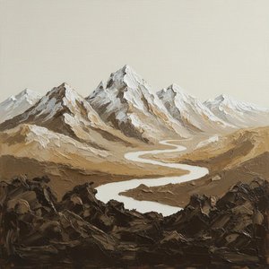 Ecos Eternos Del Río Sinuoso Entre Monumentales Picos De Ocre