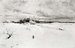 Japanese Winter Landscape, (painting) — John Henry Twachtman