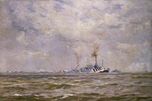 A Convoy Of Dazzled Ships In The Channel — Norman Wilkinson