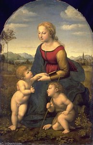 Raffaelo Madonna Mit Kind Und St. Johann Baptist, Louvre — Raffael