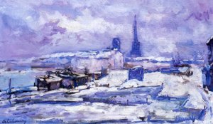 Rouen, Snow Effect — Albert-charles Lebourg, Impressionism