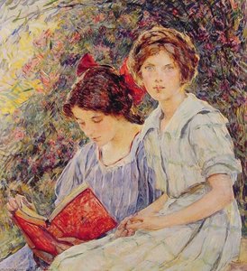 Two Girls Reading — Robert Lewis Reid