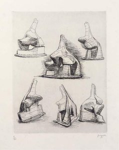 Studies For Head And Shoulders Sculpture — Henry Moore