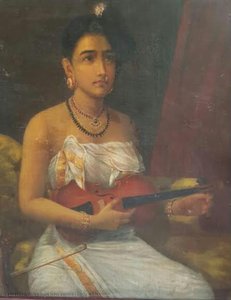 Lady With Violin — Raja Ravi Varma