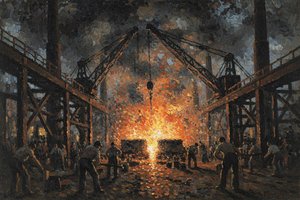The Crucible Of Industry: Embers Of The Forge — Hortense Caron, Neo-impressionism