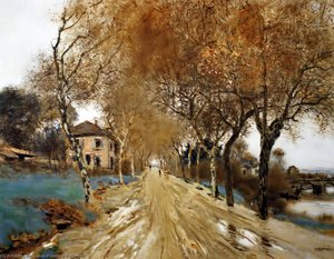 A Lane Of Plane Trees — Jean-françois Raffaëlli, Contemporary Realism